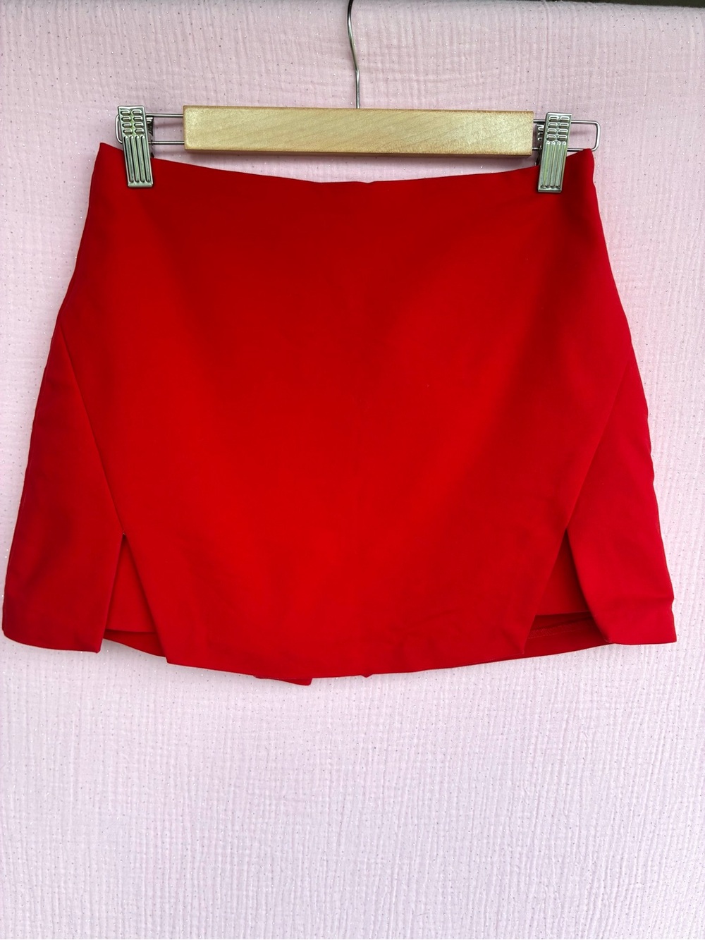Endless Rose Red Mini Skirt With Built In Shorts Size Small